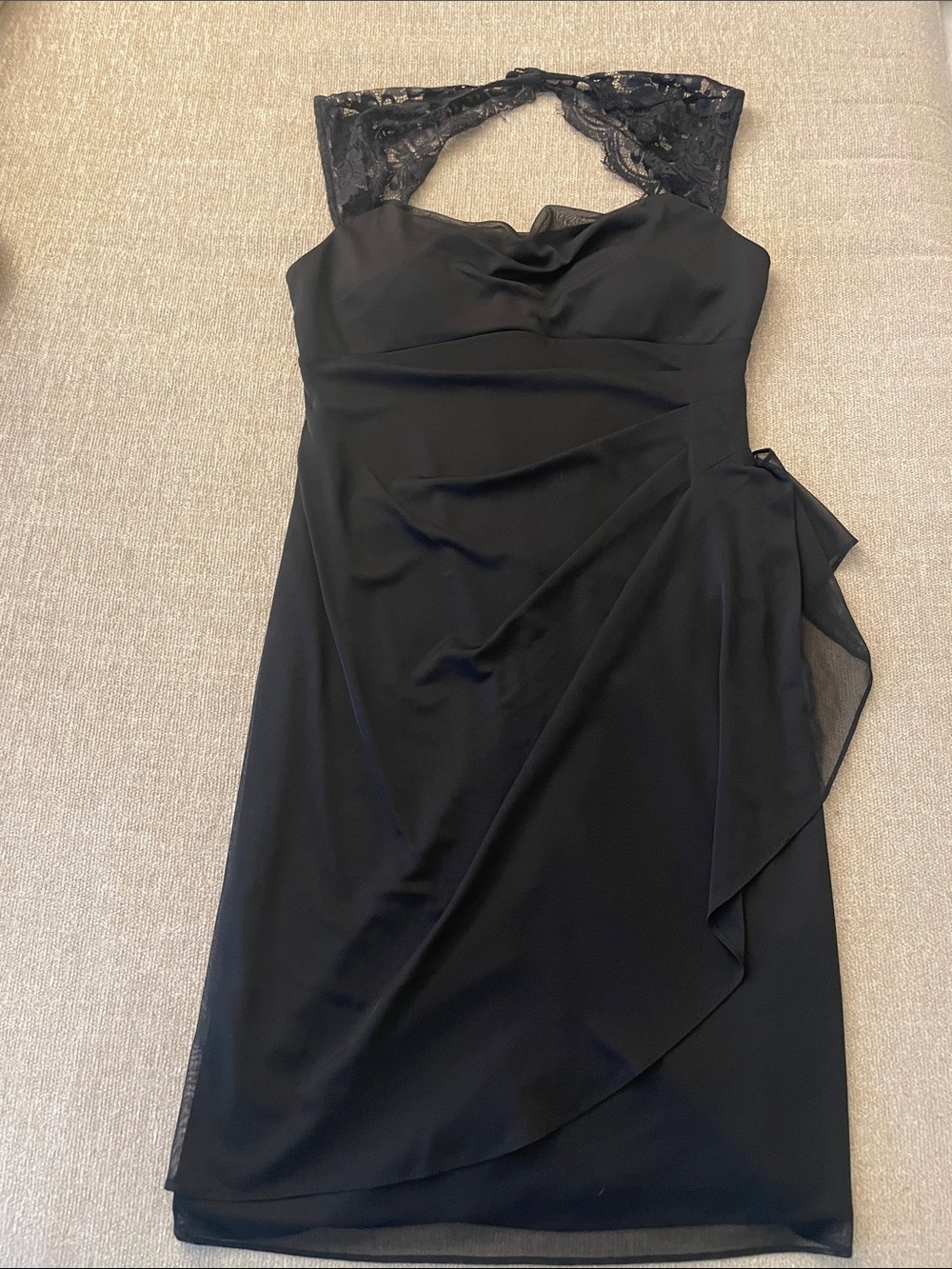 Scarlett Black Lace-Halter Midi Dress